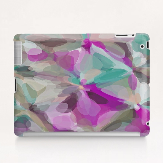 circle pattern abstract background in pink green brown Tablet Case by Timmy333