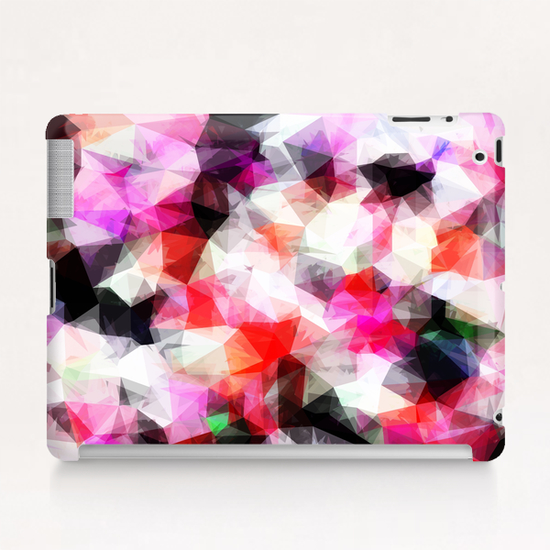 geometric triangle pattern abstract background in pink purple Tablet Case by Timmy333