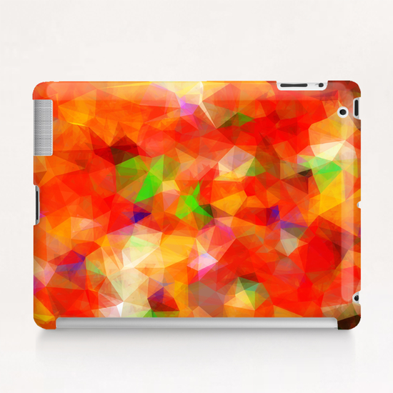 geometric triangle pattern abstract background in red orange green Tablet Case by Timmy333