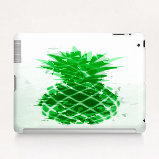 pineapple in green with geometric triangle pattern abstract Tablet Case by Timmy333