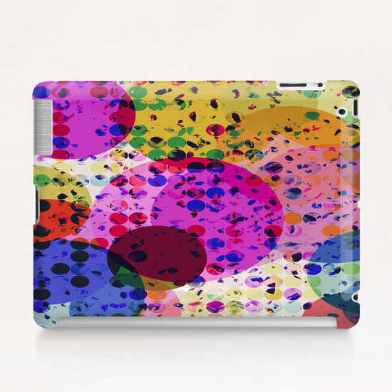 geometric circle pattern abstract in pink blue green Tablet Case by Timmy333