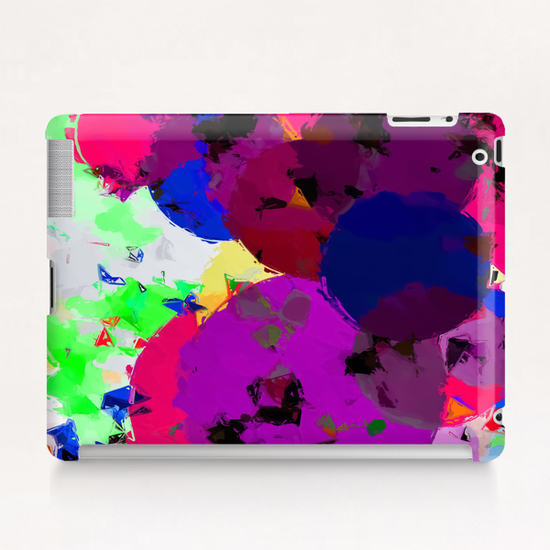 geometric circle pattern abstract in pink blue green Tablet Case by Timmy333