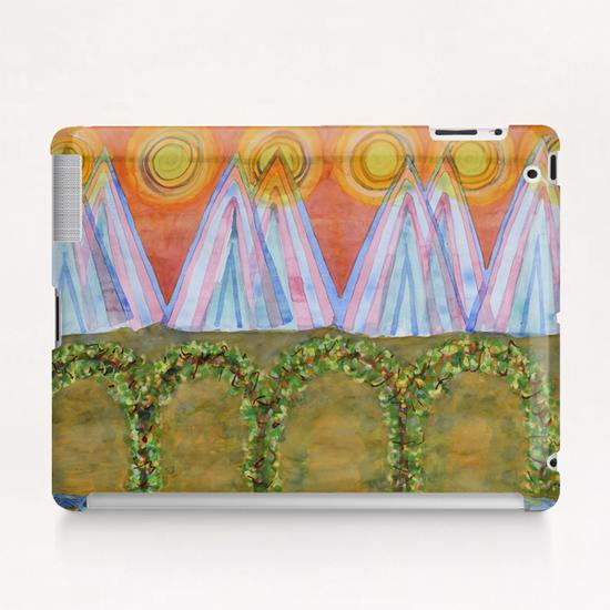 Tipis and decorated Wagon  Tablet Case by Heidi Capitaine