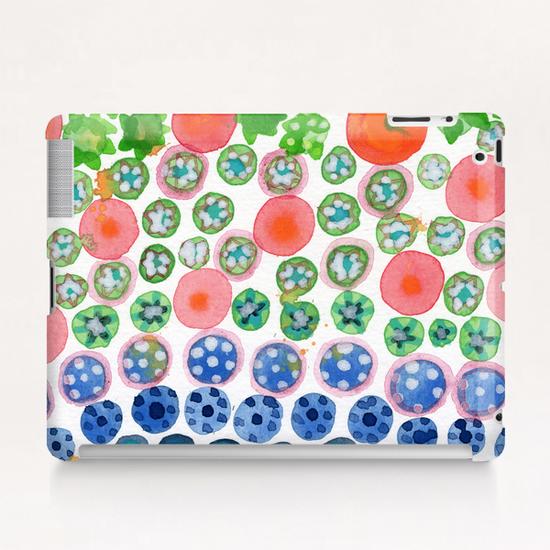 Playful Green Stars and Colorful Circles Pattern  Tablet Case by Heidi Capitaine