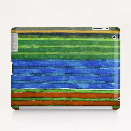 Horizontal Stripes In Red Blue Green Tablet Case by Heidi Capitaine