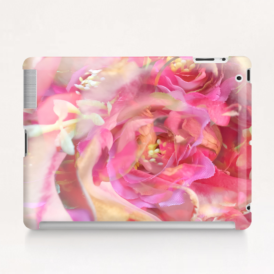 blooming pink rose texture abstract background Tablet Case by Timmy333