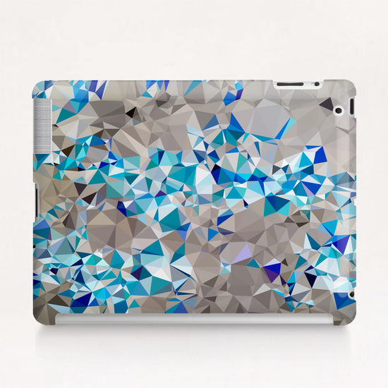 geometric triangle pattern abstract in blue and black Tablet Case by Timmy333