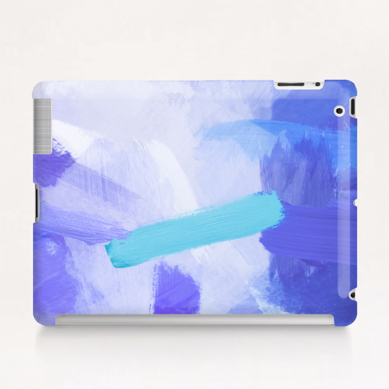 brush painting texture abstract background in blue Tablet Case by Timmy333