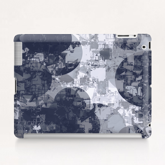 geometric circle pattern abstract in black and white Tablet Case by Timmy333