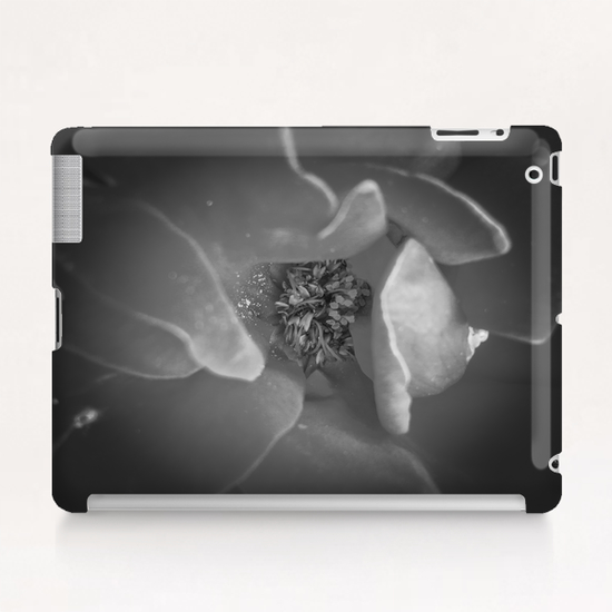 closeup rose texture in black and white Tablet Case by Timmy333