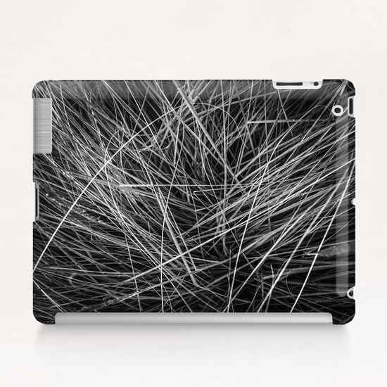 silky grass texture abstract in black and white Tablet Case by Timmy333