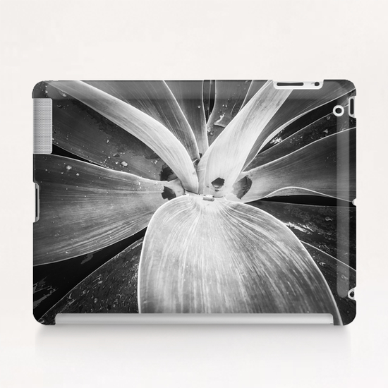 succulent leaves texture in black and white Tablet Case by Timmy333