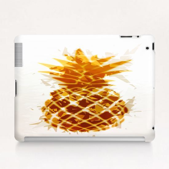 pineapple in brown and yellow with geometric triangle pattern abstract Tablet Case by Timmy333