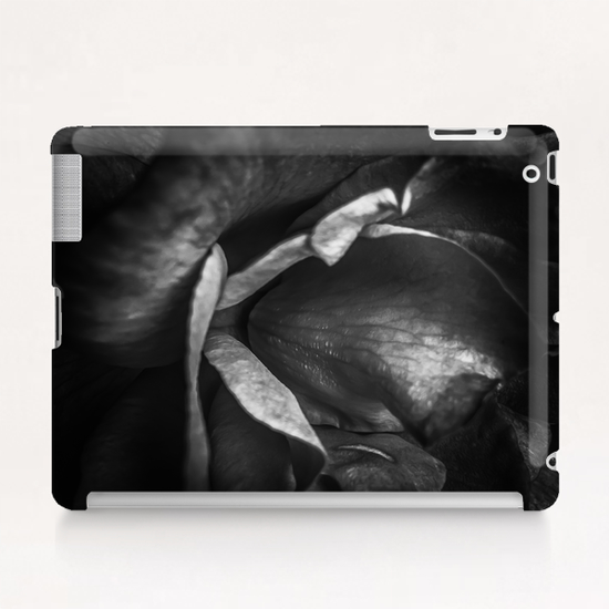 closeup rose background in black and white Tablet Case by Timmy333