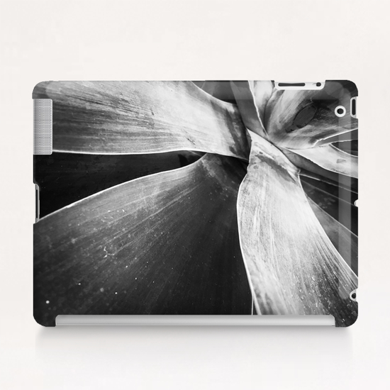 closeup succulent plant texture in black and white Tablet Case by Timmy333