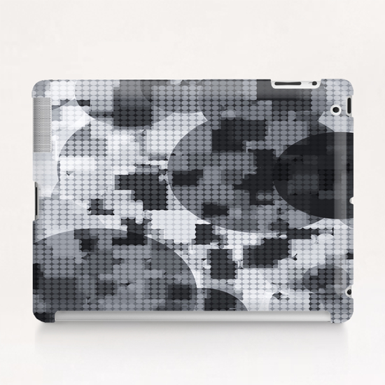 geometric circle pattern abstract in black and white Tablet Case by Timmy333