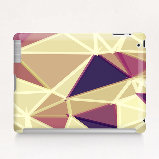 geometric triangle polygon pattern abstract in brown and red Tablet Case by Timmy333