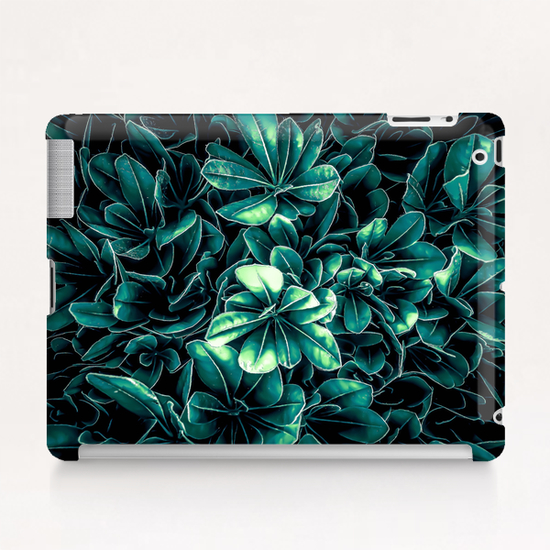 closeup green leaves texture background Tablet Case by Timmy333