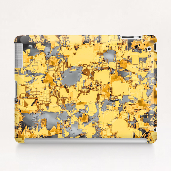 geometric painting texture abstract in yellow and brown Tablet Case by Timmy333