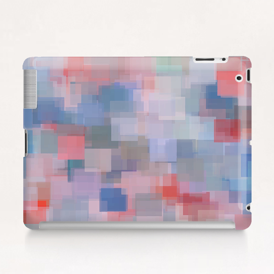geometric square pattern abstract background in blue and pink Tablet Case by Timmy333