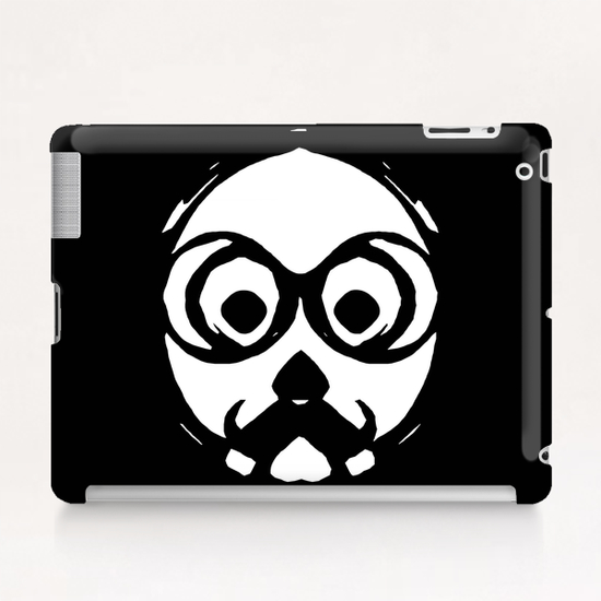 old skinny skull and bone with glasses in black and white Tablet Case by Timmy333