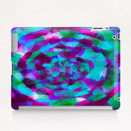 psychedelic geometric polygon pattern abstract in pink purple blue Tablet Case by Timmy333