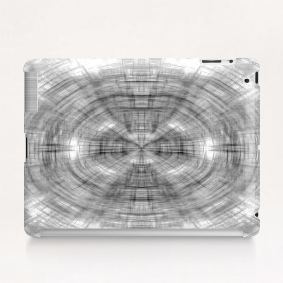 psychedelic drawing symmetry graffiti abstract pattern in black and white Tablet Case by Timmy333