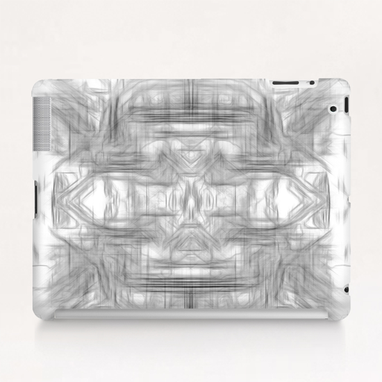 psychedelic graffiti skull art abstract in black and white Tablet Case by Timmy333