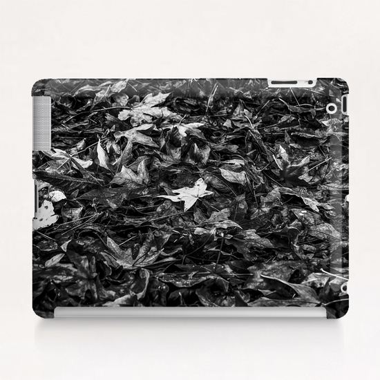 maple leaves texture abstract in black and white Tablet Case by Timmy333