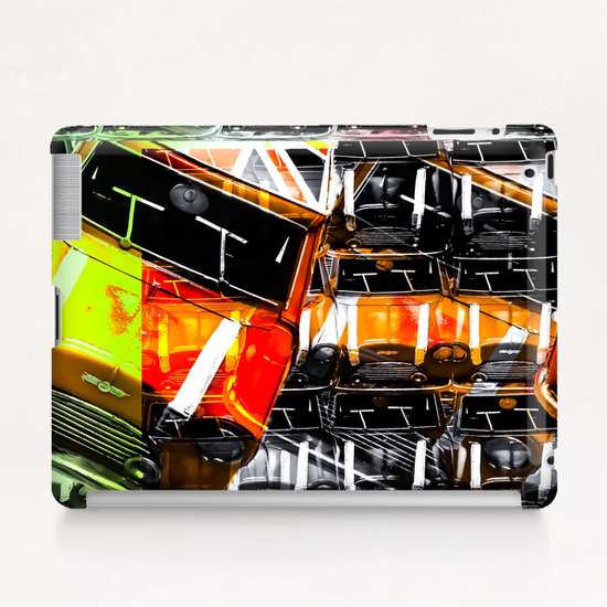 psychedelic Mini Cooper orange sport car abstract background Tablet Case by Timmy333