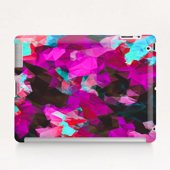 psychedelic geometric polygon abstract pattern in purple pink blue Tablet Case by Timmy333