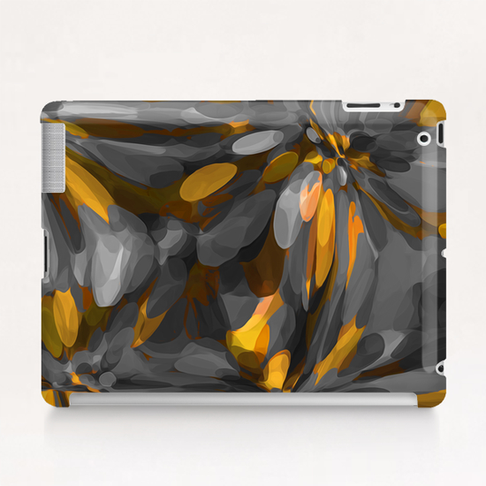 yellow and black bubble abstract texture background Tablet Case by Timmy333