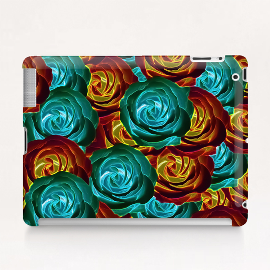 rose texture pattern abstract background in green red and yellow Tablet Case by Timmy333