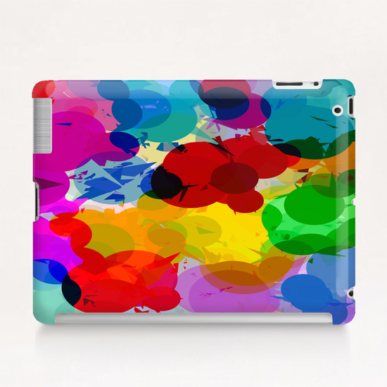 colorful geometric circle and triangle pattern abstract in red orange yellow green blue Tablet Case by Timmy333