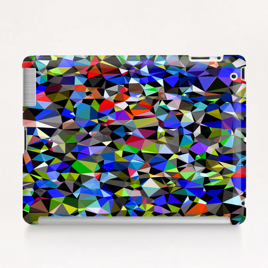 geometric triangle polygon pattern abstract background in blue red green Tablet Case by Timmy333