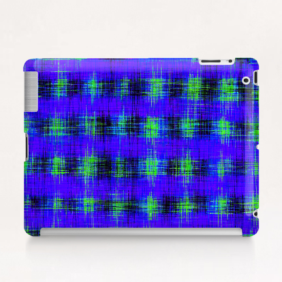 plaid pattern abstract texture in blue green black Tablet Case by Timmy333