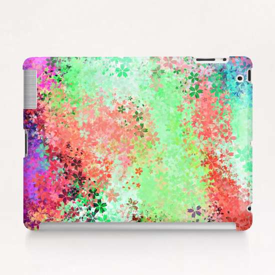 flower pattern abstract background in green pink purple blue Tablet Case by Timmy333