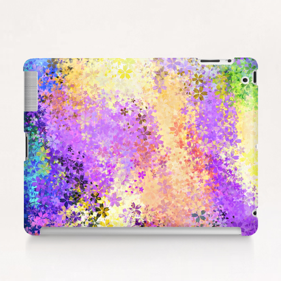 flower pattern abstract background in purple yellow blue green Tablet Case by Timmy333