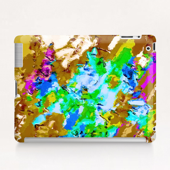 psychedelic splash painting abstract texture in brown green blue pink Tablet Case by Timmy333