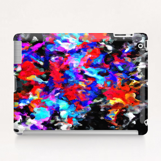 psychedelic splash painting abstract texture blue red pink black Tablet Case by Timmy333