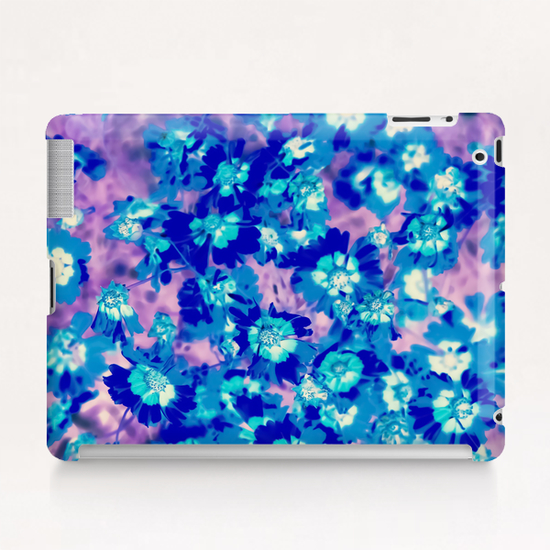 blooming blue flower abstract with pink background Tablet Case by Timmy333