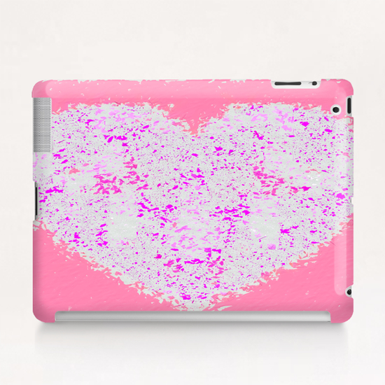 pink and white heart shape with pink background Tablet Case by Timmy333