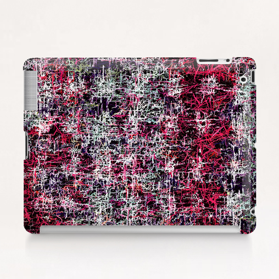 psychedelic abstract art pattern texture background in red pink black Tablet Case by Timmy333