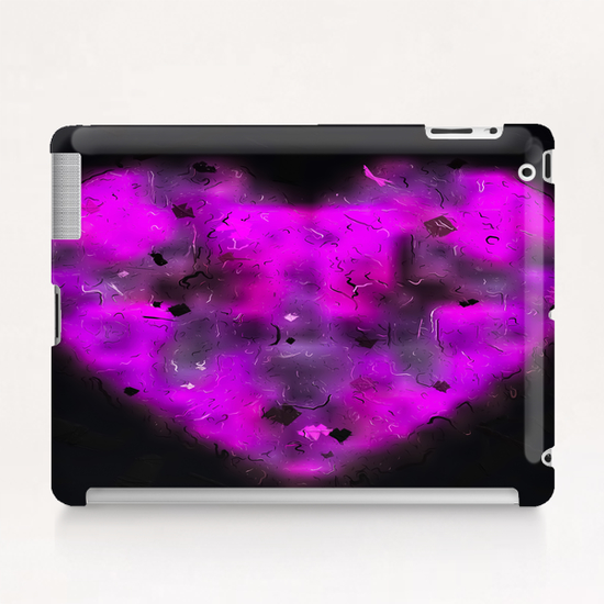 pink blurry heart shape with black background Tablet Case by Timmy333