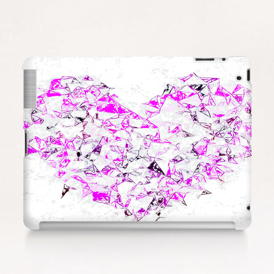 pink heart shape abstract with white abstract background Tablet Case by Timmy333