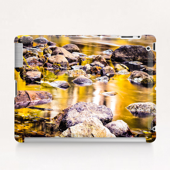 rock and stone in the river with the summer sunset light Tablet Case by Timmy333