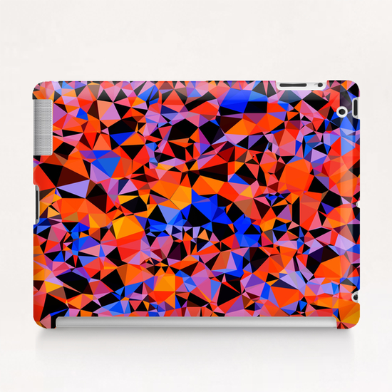 geometric triangle pattern abstract in blue orange red Tablet Case by Timmy333