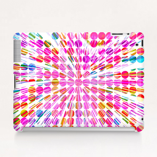 pink blue and yellow circle pattern abstract background Tablet Case by Timmy333
