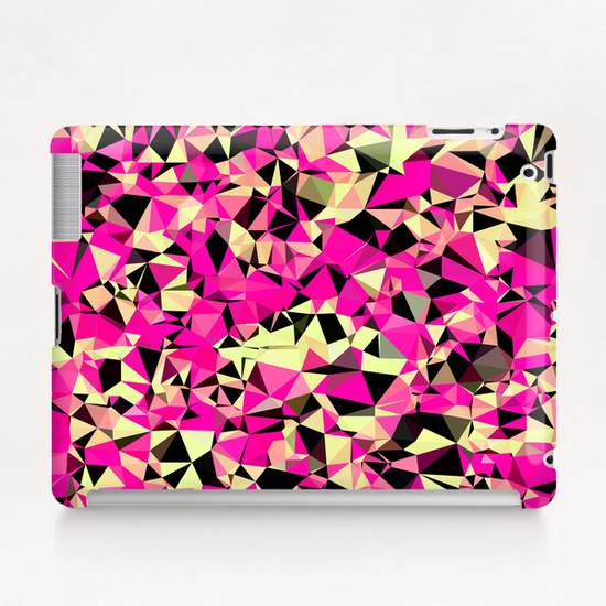 geometric triangle pattern abstract in pink and black Tablet Case by Timmy333