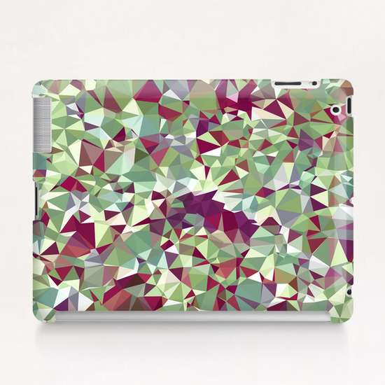 geometric triangle pattern abstract in green red Tablet Case by Timmy333